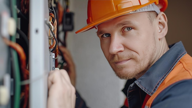 skilled electrician working electrical installations signifying expertise safety pr 582442 2955